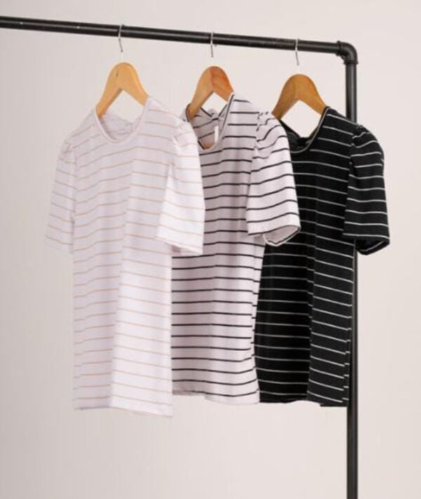 Remera Modal Rayada con Moño - Imagen 3