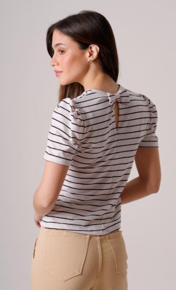 Remera Modal Rayada con Moño