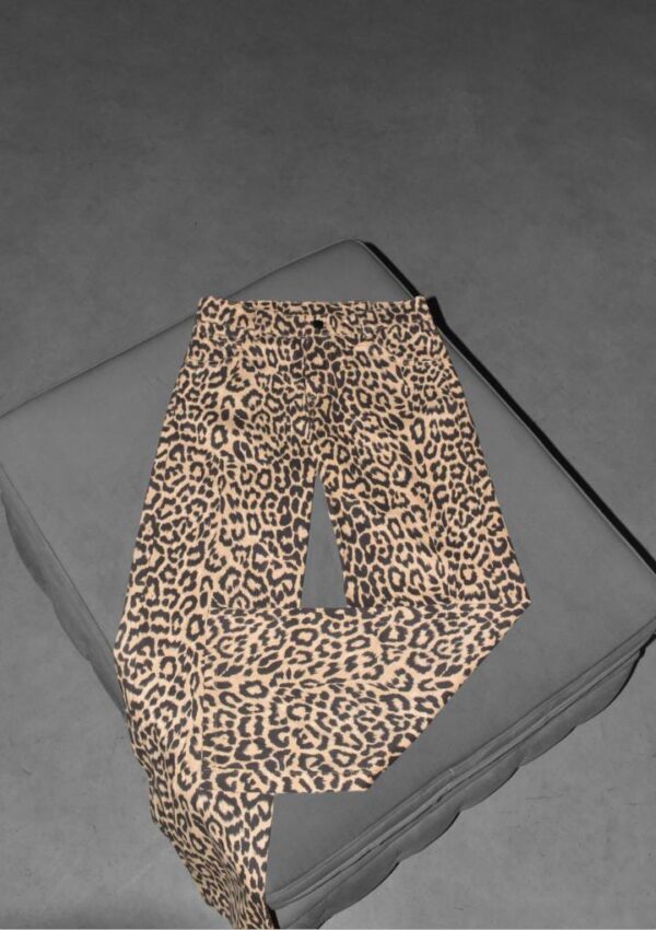 Pantalón Wideleg Animal Print Tiro Bajo - Imagen 2