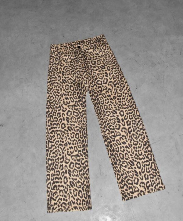 Pantalón Wideleg Animal Print Tiro Bajo