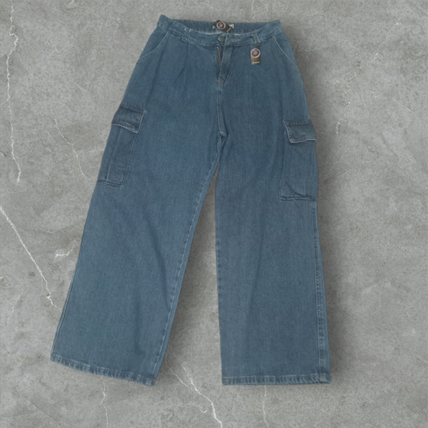 Jeans Baggy Cargo Azul