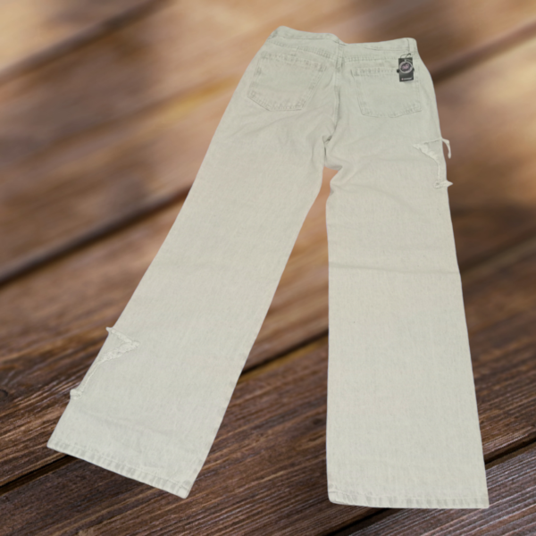 Jeans Wide Leg Gris Claro Parche Estrella - Imagen 3