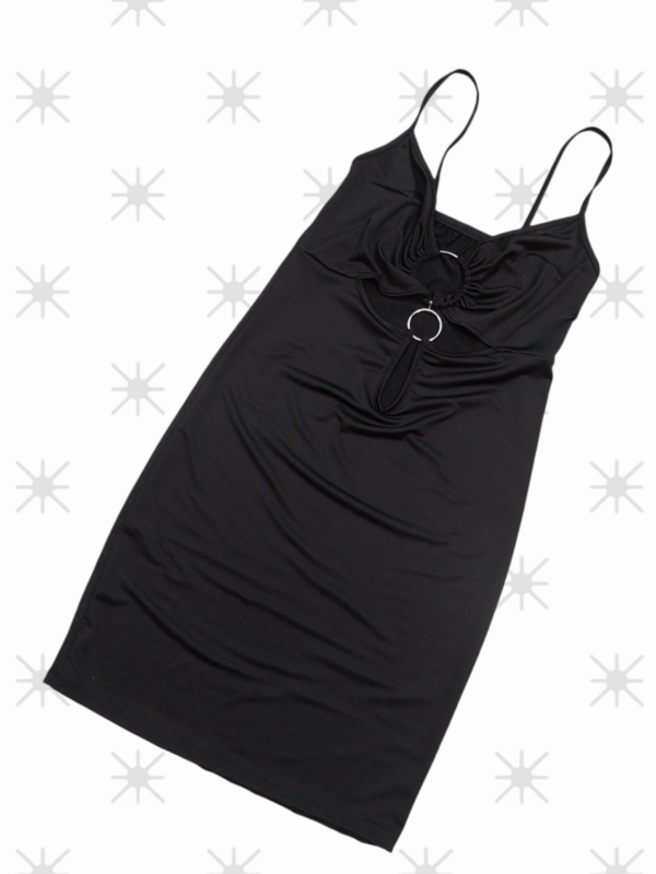 Vestido Negro Microfibra C/Argollas - Imagen 4