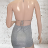 Vestido Crep Gliter Marylin Escote Profundo Atar - Imagen 3