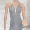 Vestido Crep Gliter Marylin Escote Profundo Atar