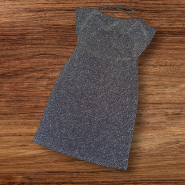Vestido Lurex Gris Espalda P/Atar - Imagen 4